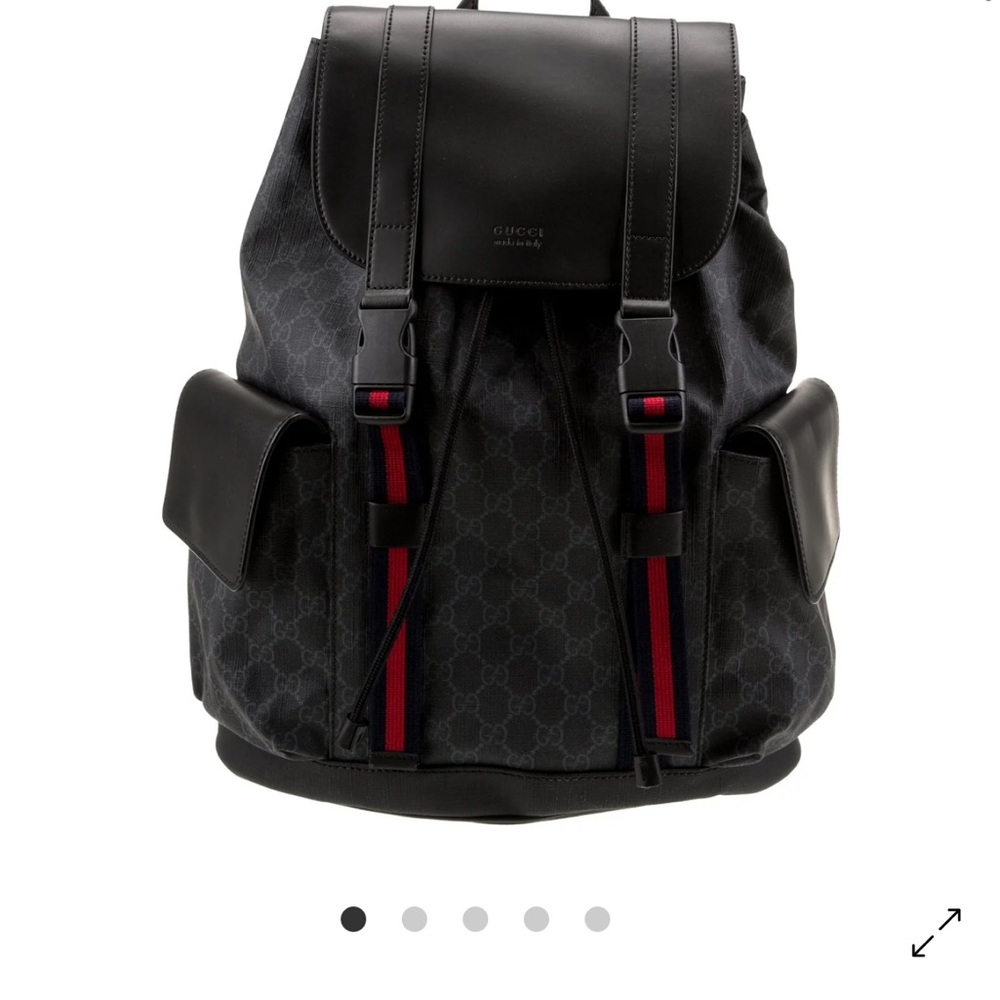 Gucci Black and Red Signature Backpack